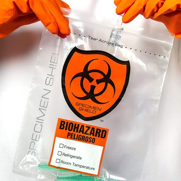 Pathology Lab Use Side Gusset Clear Plastic Specimen Biohazard Bags