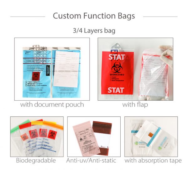 Clinical disposable plastic biohazard waste bag specimen transport bags - Image 6