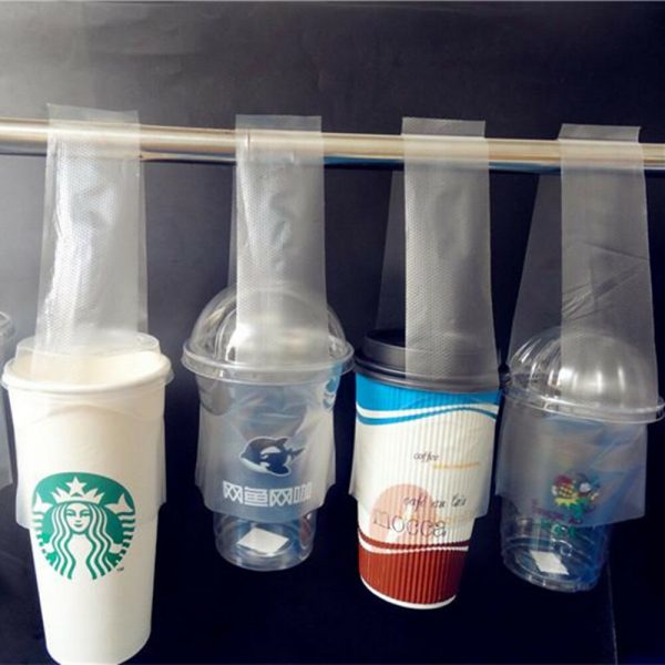 Plastic Clear T Shape & T-Shirt Retail Drinks Shop Tea Coffee Beverage Pack Bags - Image 2
