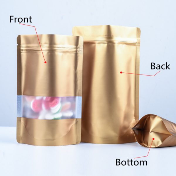 Stand up Matte Color Foil Window Zip Lock Resealable Bag Wedding Party X-mas Gifts Beads Cereals Cosmetics Heat Sealing Pouches - Image 4