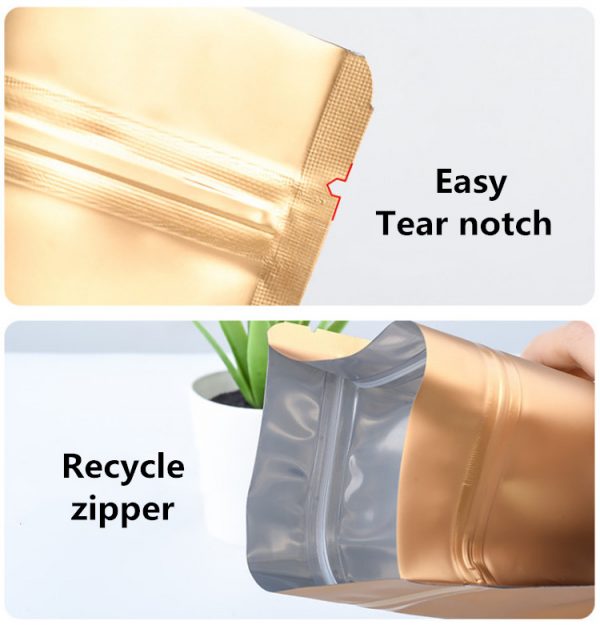 Stand up Matte Color Foil Window Zip Lock Resealable Bag Wedding Party X-mas Gifts Beads Cereals Cosmetics Heat Sealing Pouches - Image 3
