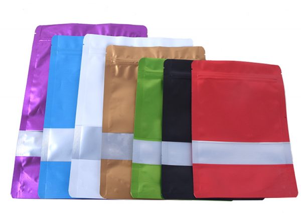 Stand up Matte Color Foil Window Zip Lock Resealable Bag Wedding Party X-mas Gifts Beads Cereals Cosmetics Heat Sealing Pouches - Image 2