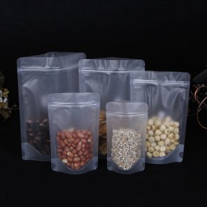 Stand up Resealable Frosted Plastic Zip Lock Bag Matte Snack Coffee Powder Spice Corn Oatmeal Heat Sealing Package Pouches