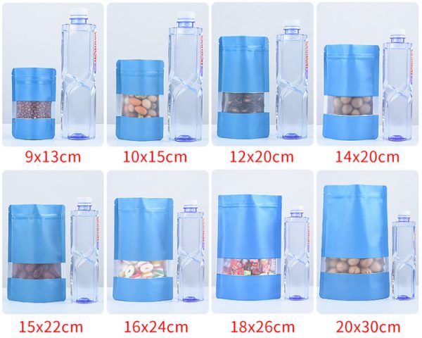 Stand up Matte Color Foil Window Zip Lock Resealable Bag Wedding Party X-mas Gifts Beads Cereals Cosmetics Heat Sealing Pouches - Image 6