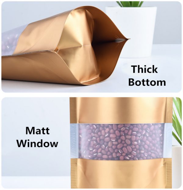 Stand up Matte Color Foil Window Zip Lock Resealable Bag Wedding Party X-mas Gifts Beads Cereals Cosmetics Heat Sealing Pouches - Image 7