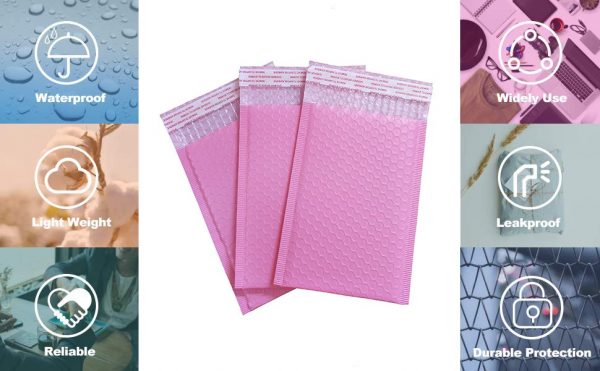 Light Pink Poly Bubble Mailer Padded Envelope self seal mailing bag bubble envelope Shipping envelope - Image 2