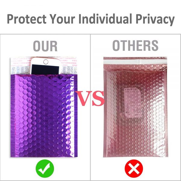 Speedy Mailers Purple Poly Bubble Mailers Aluminum Foil Bags Padded Envelopes Self Seal Bubble Envelope Shipping Mailer - Image 2