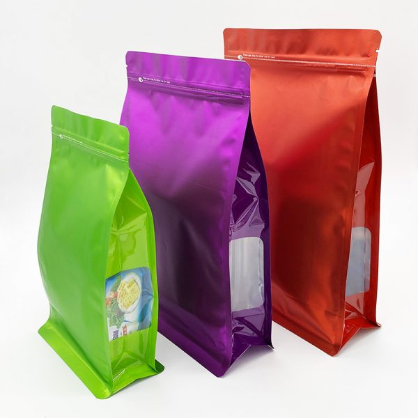 Color aluminum foil eight side seal self-standing packing tea food cat and dog food self-sealing bag 3D three-dimensional bag - Image 2