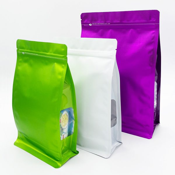 Color aluminum foil eight side seal self-standing packing tea food cat and dog food self-sealing bag 3D three-dimensional bag - Image 5