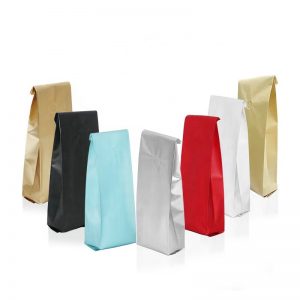 Multicolor Flat Bottom coffee bags Empty Bean Packaging Coffee Bag with valve