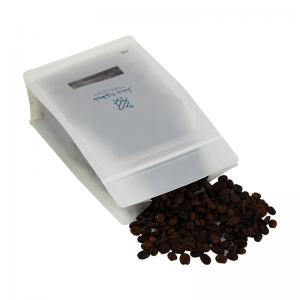 Customize Printed Logo Resealable Clear Stand Up Coffee Pouch With Window For Coffee Packaging